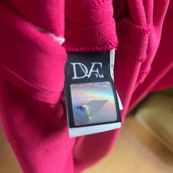 DIANE VON FURSTENBERG Magenta Pink Boxy Squaretan Tunic Dress $258 P XS - Picture 7 of 8